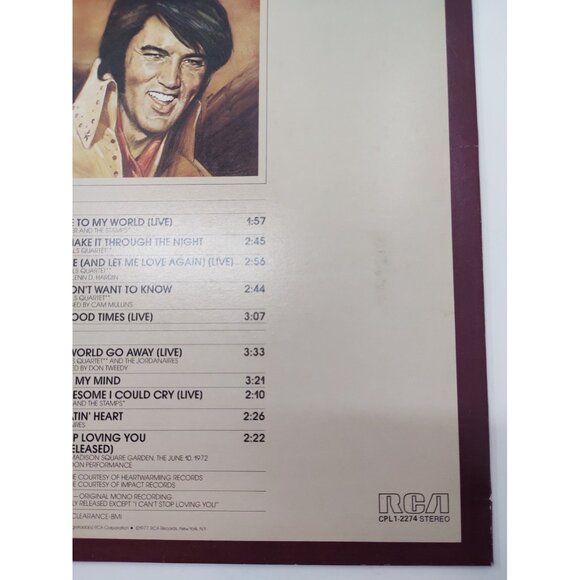Elvis Presley – Welcome To My World Vinyl LP (1977) RCA APL1-2274 - Picture 4 of 9